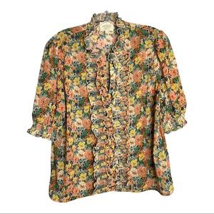 Sezane Floral Andrea Shirt Size 42
